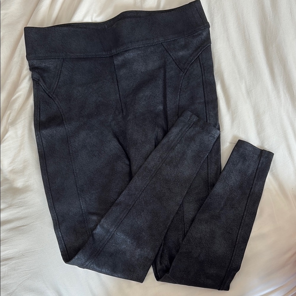 Black Fake Leather Leggings